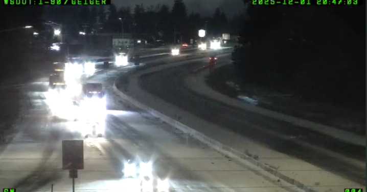 I-90 westbound reduced to one lane near Geiger Road due to crash