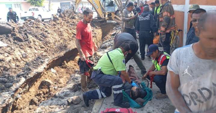 Deslave en Ecatepec: trabajadores quedan atrapados durante obras de agua en Edomex