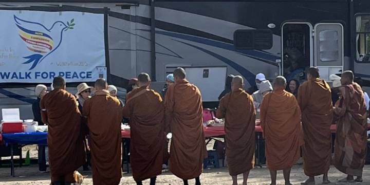 Buddhist monks spread message of peace in Jonesville stop