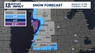 Significant lake-effect snow near the lakeshore Monday afternoon through Tuesday morning