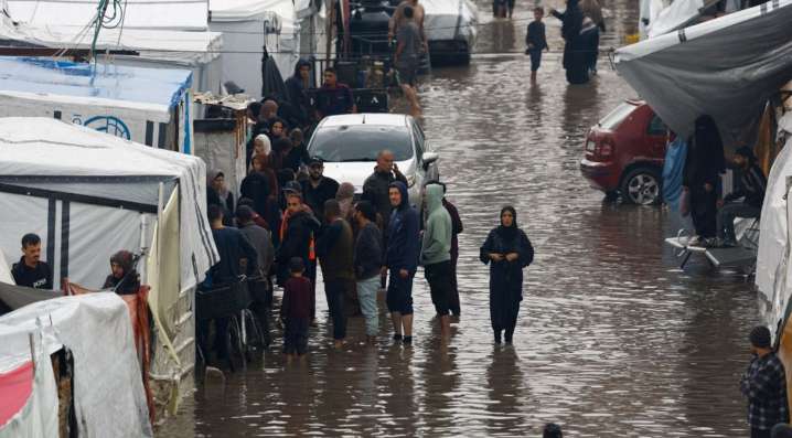 Tents flood, families seek shelter as Storm Byron bears down on Gaza