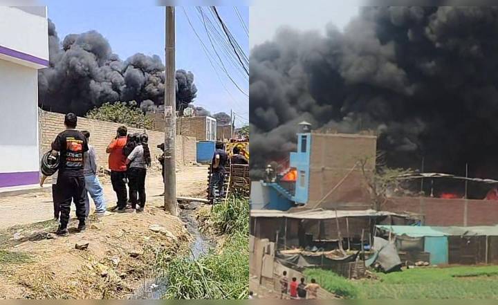 Fuerte incendio en Puente Piedra consume almacén de plásticos: al menos 15 unidades de bomberos apagaron las llamas