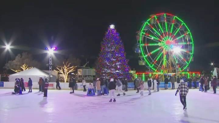 Holiday Tree Lighting ceremony at Blue Cross RiverRink Winterfest