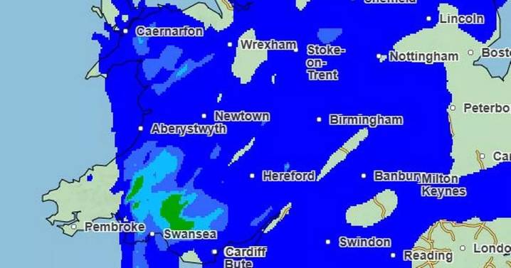 Met Office weather maps shows exact day band of persistent rain will hit Wales