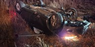 Driver injured after car strikes pole, rolls into ditch in Plainfield
