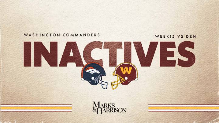 Commanders vs. Broncos Week 13 inactives