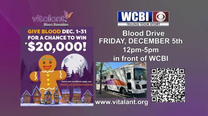 WCBI teams up with Vitalant for community blood drive
