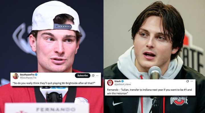 Humorous Reactions Emerge As Julian Sayin And Fernando Mendoza Spotted Talking At Heisman Trophy