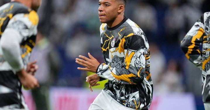 Kylian Mbappé on the bench for Real Madrid vs. Man City in the Champions League