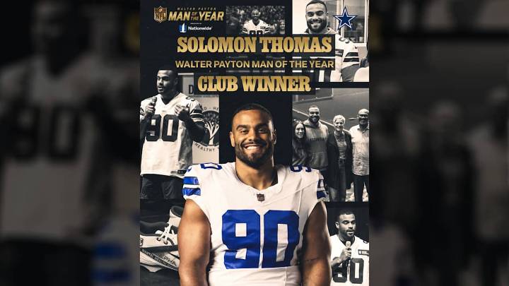 Solomon Thomas named Cowboys nominee for Walter Payton Man of the Year award