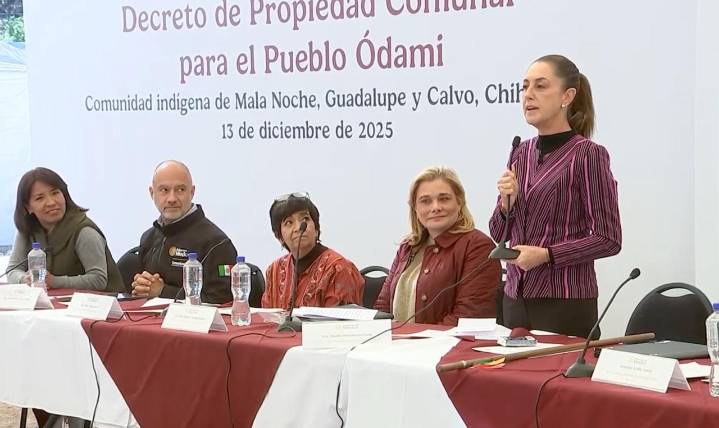 Asienta Sheinbaum visita histórica en Guadalupe y Calvo con entrega de tierras al pueblo ódami