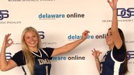 Player handshakes at Delaware Online High School Basketball Media Day