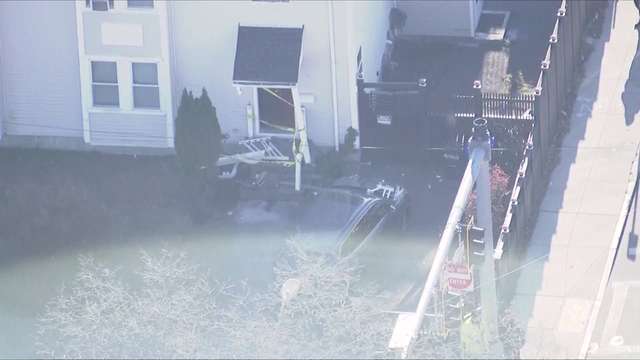 Vehicle slams into front porch of Mass. home daycare