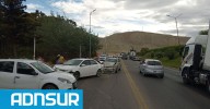18:18 Sin heridos graves: así fue el choque múltiple en la Curva del Chalet Huergo en la Ruta 3