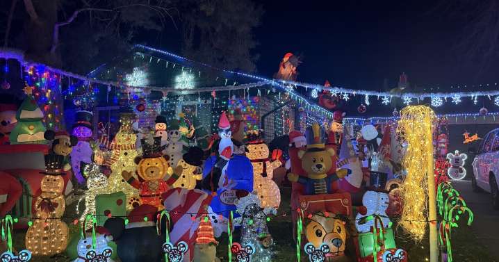 Mountain Home family spreads Christmas joy with elaborate Mickey Mouse display