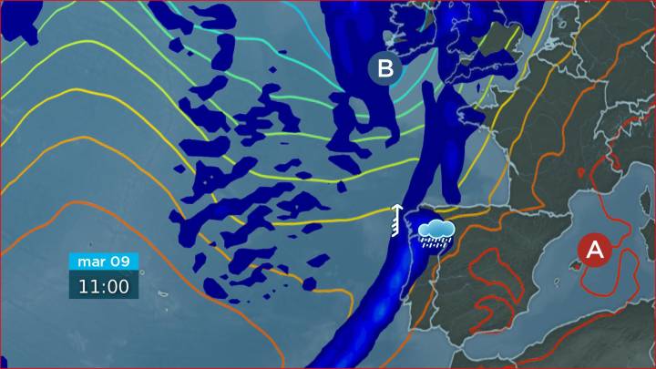 Forte temporal de mar, vento e chuvia