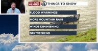 Thursday forecast: Winds die down while flood warnings continue