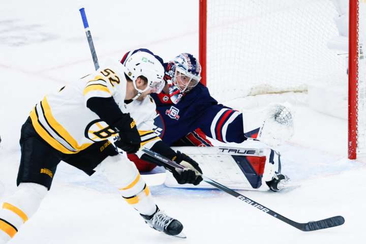 David Pastrnak logs 2 goals, 2 assists as Bruins double up Jets - The Rink Live | Coverage of youth, junior, high school and college hockey