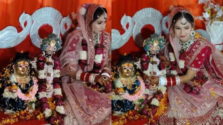 Divine wedding! 28-year-old UP woman marries Lord Krishna idol; villagers call her 'Meera'