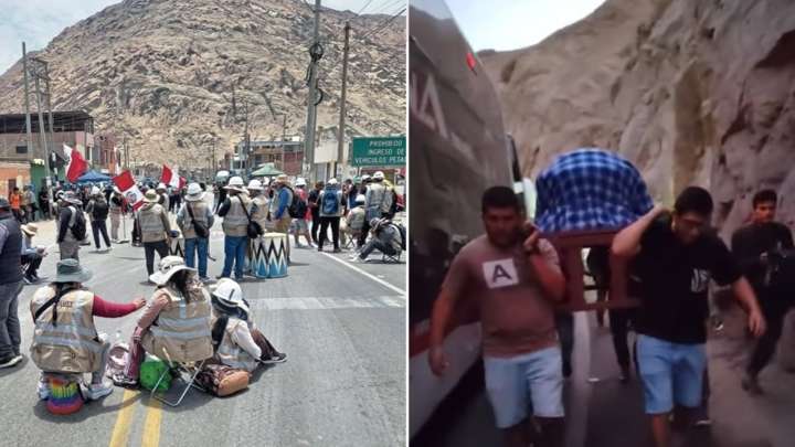 Bloqueo de mineros en Panamericana Sur: cargan ataúd para darle sepultura, tras quedar varados (VIDEO)