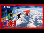 Australian skydiver’s parachute became caught on plane tail 15,000 feet in the air, video shows