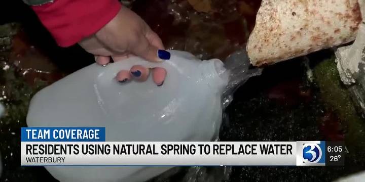 Waterbury residents turn to natural spring amid water outage