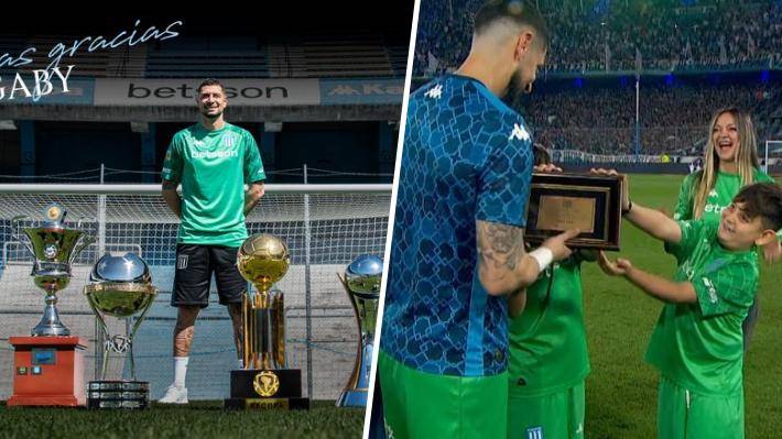 "Leyenda": Las imágenes de la emotiva despedida a Gabriel Arias en Racing, los grandes gestos del plantel y lo que se dice de su futuro