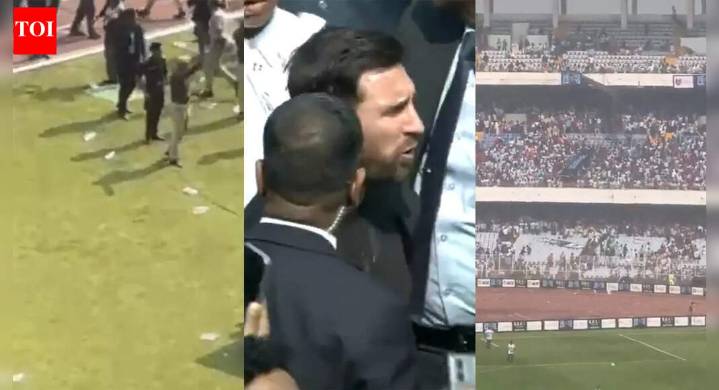 Chaos in Kolkata! Bottles thrown, banners vandalised: Lionel Messi forced to exit Salt Lake Stadium early