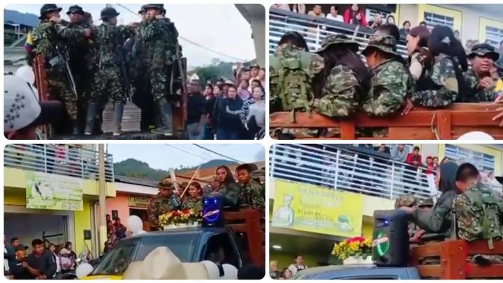 Video: Escandaloso funeral de un francotirador de las disidencias paralizó a municipio del Huila