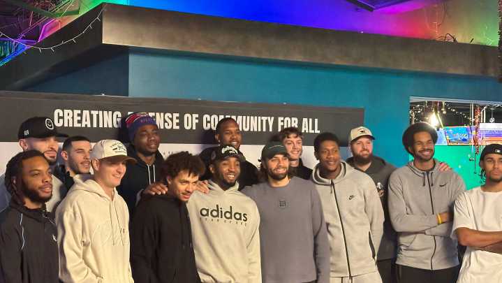 Cavs' Max Strus and teammates at the Bowl the Land event: Video