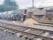 Descarrilan gondolas de ferrocarril en Hidalgo 
