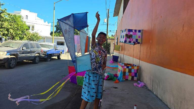 Guadalupe, Jesús, Rodrigo y Wilson vuelan su ilusión creando papalotes en Rosario