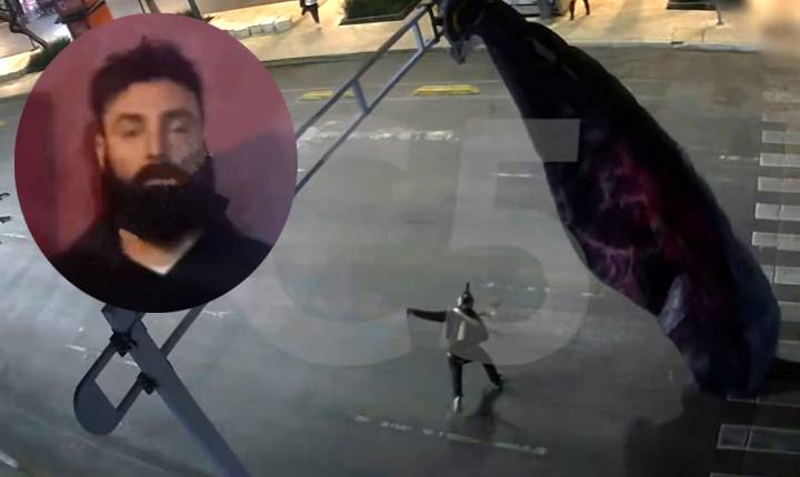 Paracaidista gringo queda enganchado en semáforo en pleno centro de la CDMX