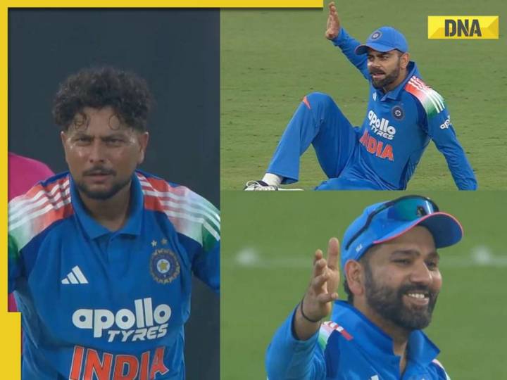 Rohit Sharma, Virat Kohli mock Kuldeep Yadav's DRS urge in playful exchange
