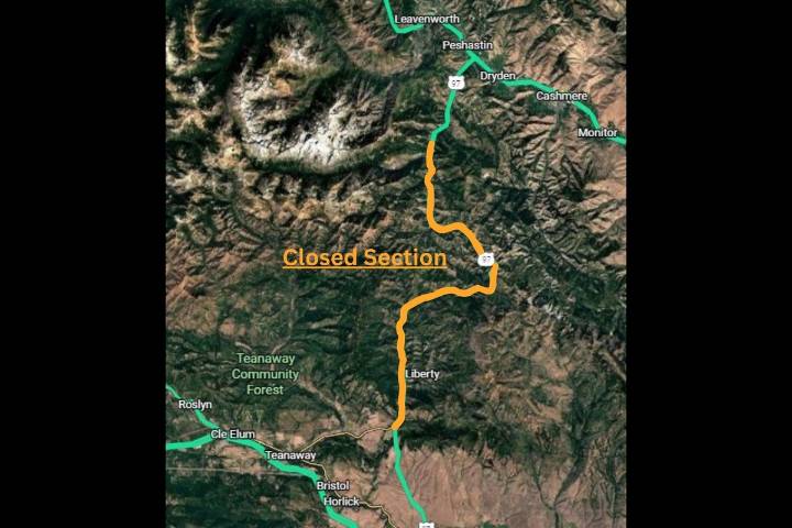 US 97 Blewett Pass Closed Dec. 4 for Fire Cleanup