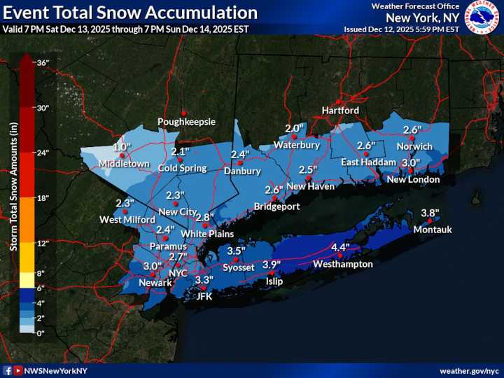 NYC issues warning ahead of coastal storm forecast to bring inches of snow