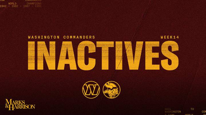 Commanders vs. Vikings Week 14 inactives