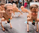 Perros robóticos con caras de Musk, Bezos y Picasso llaman la atención en Art Basel