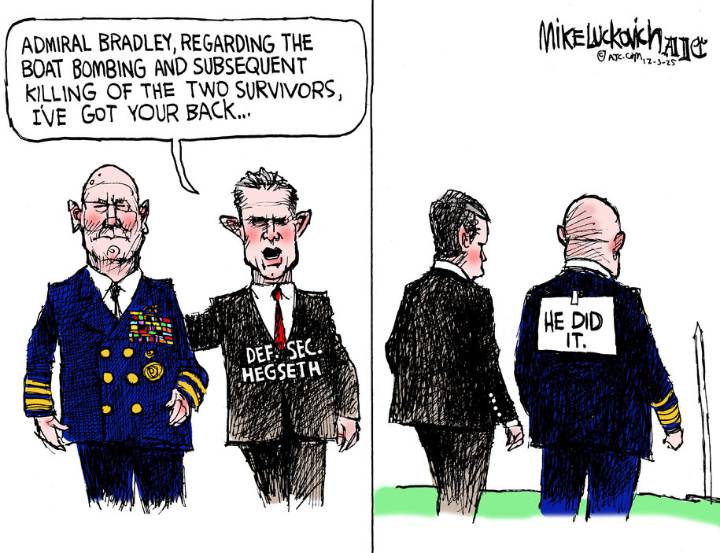 Cartoon: A stab, er, pat on the back