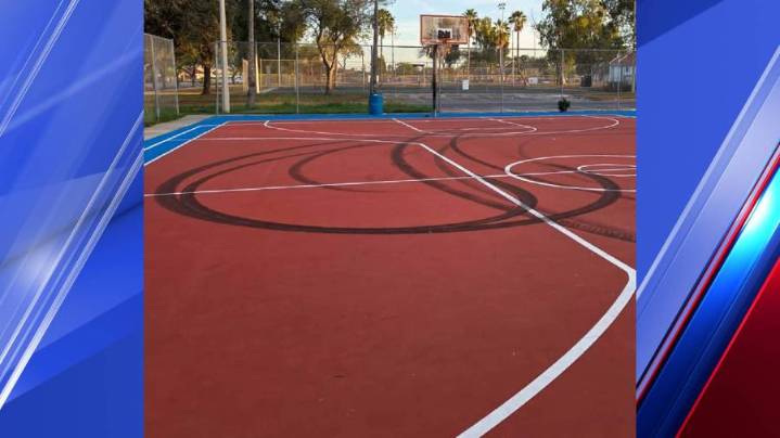 New basketball court at Brownsville park vandalized