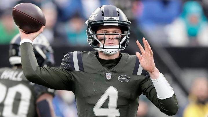 Jets' Brady Cook could be starting QB Sunday by default