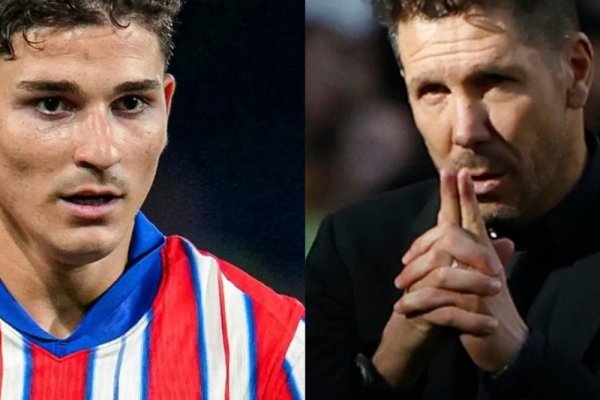Simeone le marcó la cancha a Julián Álvarez en Atlético Madrid