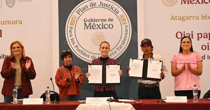 Claudia Sheinbaum entrega más de 3 mil hectáreas de la Sierra Tarahumara de Chihuahua al Pueblo Ódami: “Es justicia territorial”