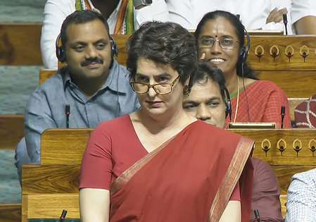 Debate in LS to end ‘complaints and insults’ against Nehru: Priyanka to PM