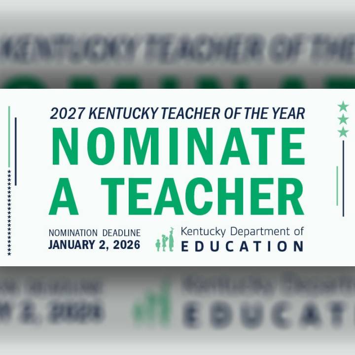 Kentucky Department of Education now accepting nominations for 2027 Teacher of the Year