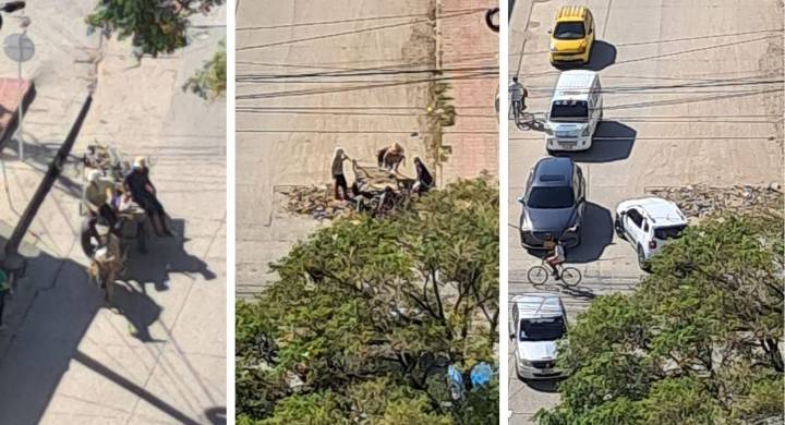 Sigue la falta de cultura: ‘carro-mula’ arroja escombros en plena Av. del Libertador Así lo registró una denuncia ciudadana.