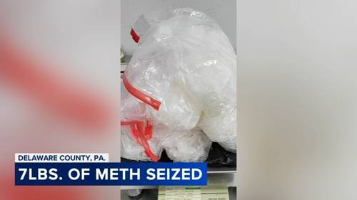 U.S. Customs and Border Protection seized nearly 7 lbs. of methamphetamine at Delaware County, Pennsylvania shipping facility