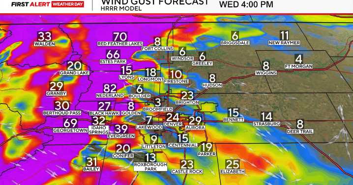 High wind warnings issued for portions of Colorado through Thursday morning