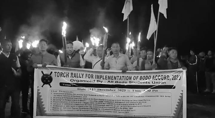 Torch Rally Held in Bijni Demanding Full Implementation of BTR Accord
