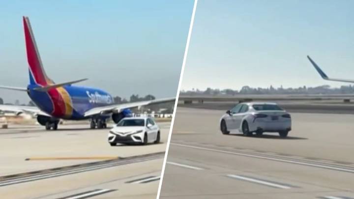 Video shows car zoom past planes on John Wayne Airport taxiway